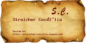 Streicher Cecília névjegykártya